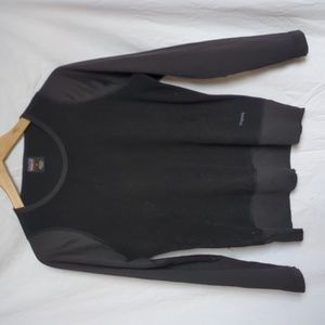 Patagonia Top black fleece capilene crew neck Pullover Long sleeve mid layer Med